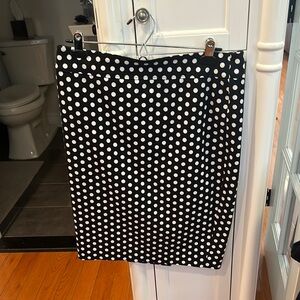 Loft Polka Dot Black and White Skirt